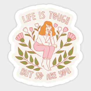 Motivational Floral Quote Illustration Sticker